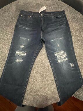 Levi's Men's 541 Distressed Dark Indigo Straight Jeans - 42x30